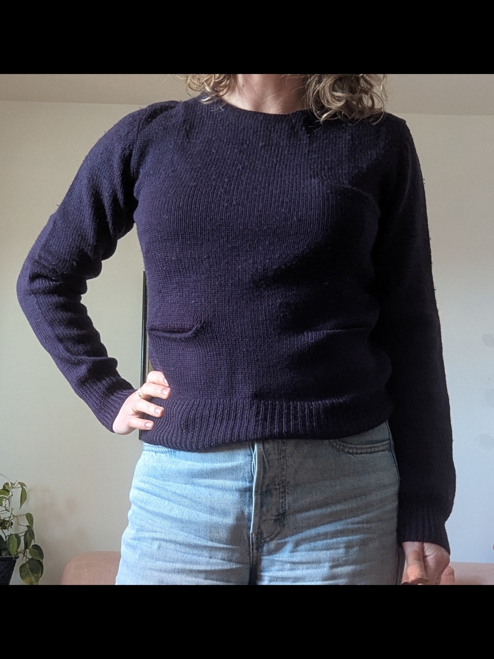 Classic Crewneck Women's Sweater in Deep Navy